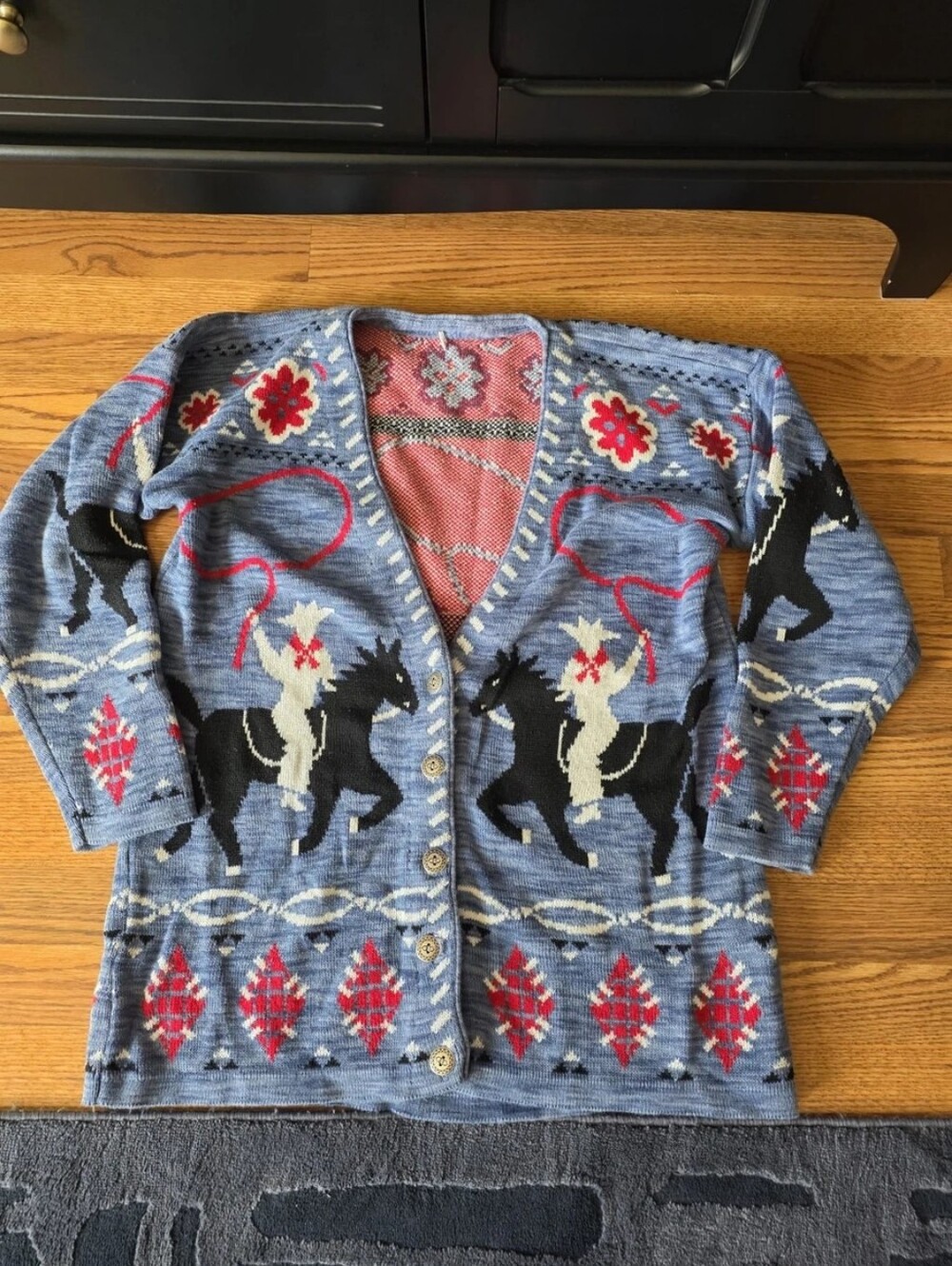Womens Vintage Western Cowboy Cardigan